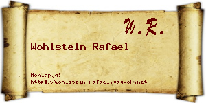 Wohlstein Rafael névjegykártya