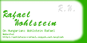 rafael wohlstein business card